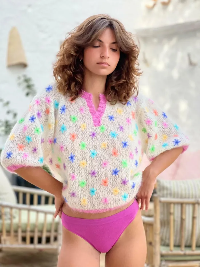 Sweaters Women Rose Carmine SWEATER BALLOON STARS