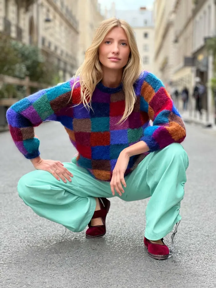 Sweaters Women Rose Carmine SWEATER OVERSIZE PIXELS STRONGS
