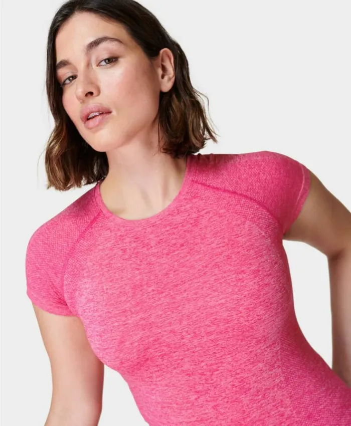 Sweaty Betty Athlete Seamless Workout Tee Punk Pink Clothing TShirts