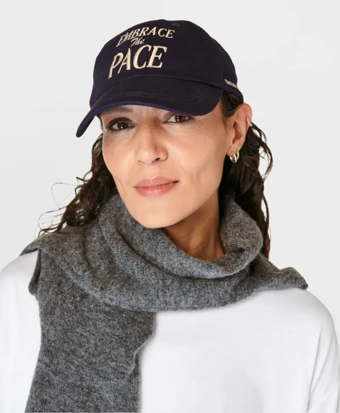 Sweaty Betty Embroidered Slogan Cap Navy Blue Accessories