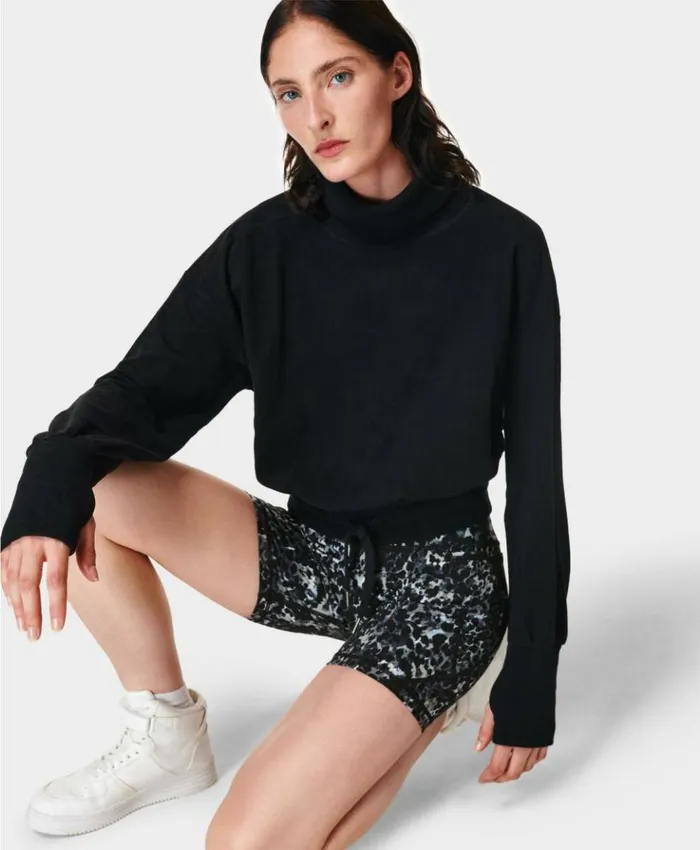 Sweaty Betty Melody Luxe Fleece Pullover Black Clothing Sweatshirts Hoodies