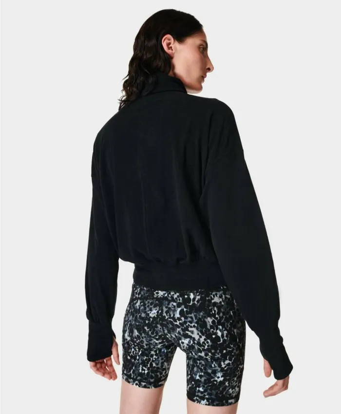 Sweaty Betty Melody Luxe Fleece Pullover Black Clothing Sweatshirts Hoodies