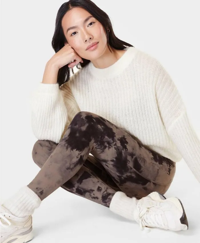 Sweaty Betty Super Soft 78 Yoga Leggings Mocha Brown Spray Dye Clothing 78 Length