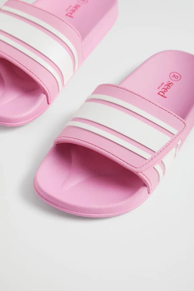 Swimwear GirlBoy Seed Heritage Stripe Rubber Slide Candy Pink