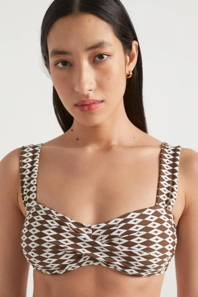 Swimwear Woman Seed Heritage Geo Twist Bikini Pecan Brown Geo