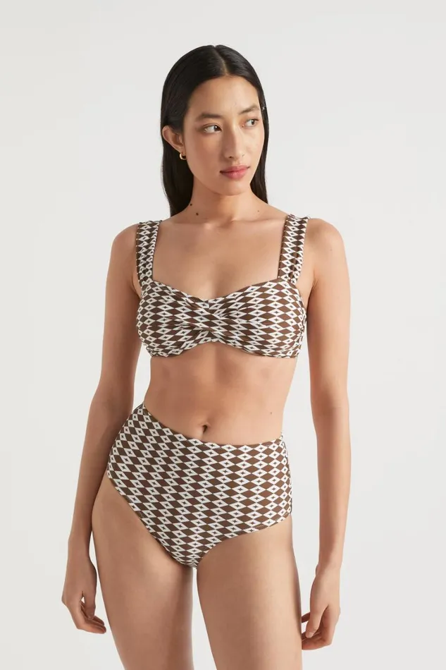 Swimwear Woman Seed Heritage Geo Twist Bikini Pecan Brown Geo