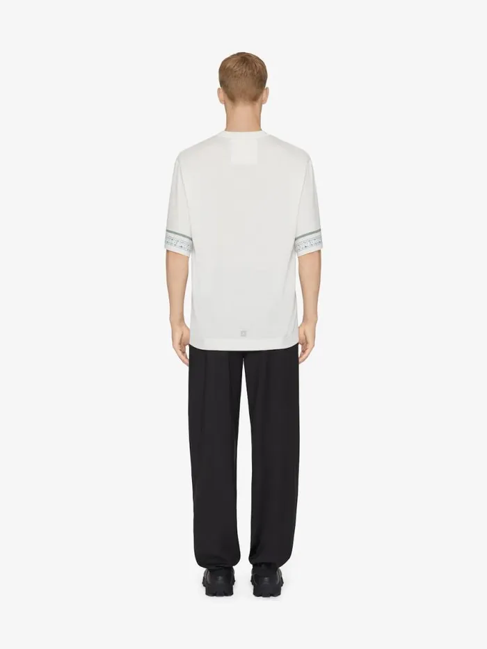 TShirt In Cotton With Floral Detail Ivory Men Givenchy TShirts