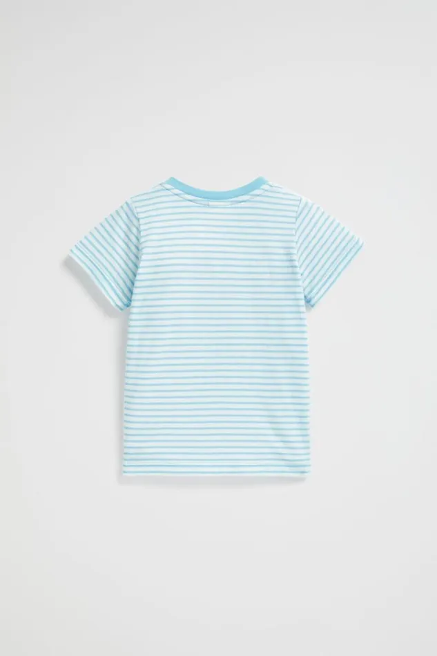TShirts and Tops Baby Seed Heritage Core Logo Tee Ocean Blue Stripe