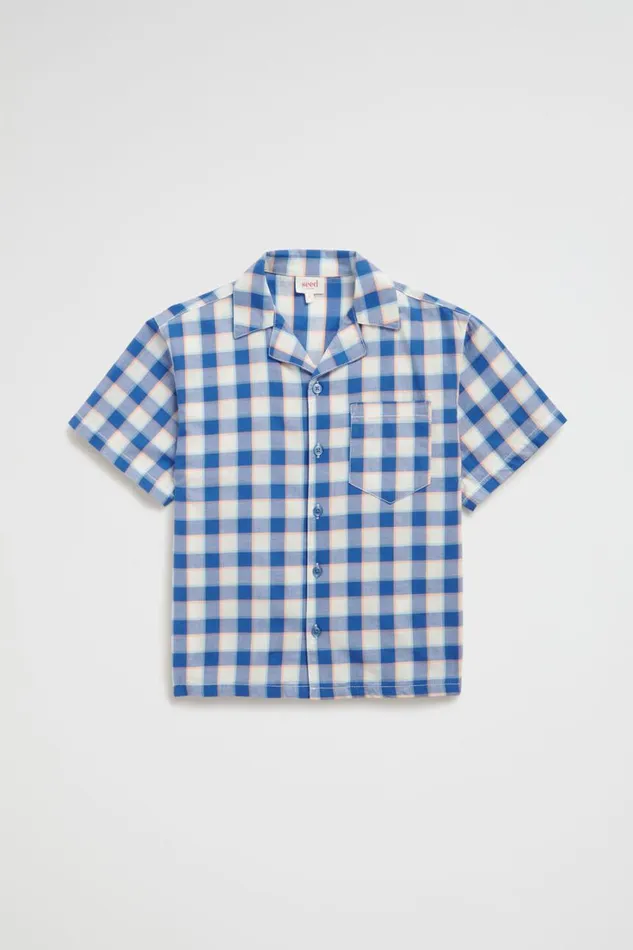 TShirts and Tops Boy Seed Heritage Check Camp Shirt Marine
