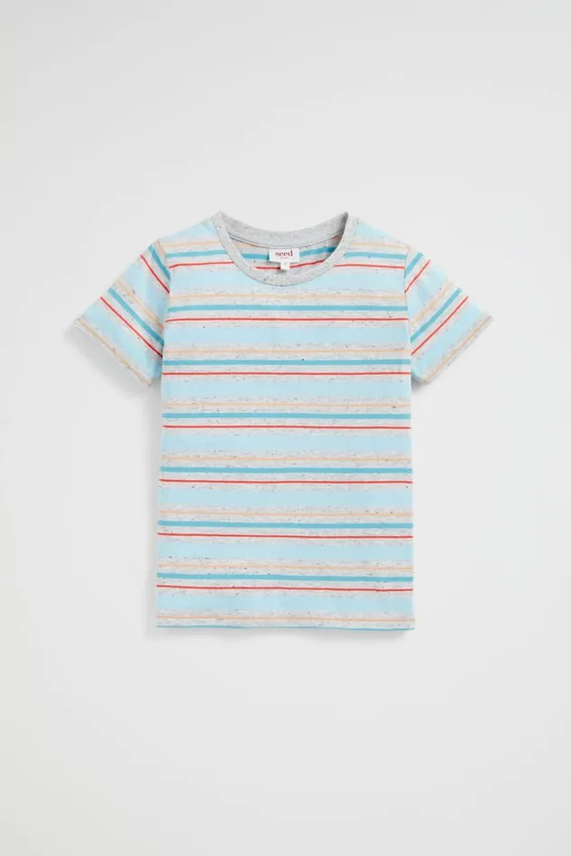 TShirts and Tops Boy Seed Heritage Stripe Tee Cloudy Marle