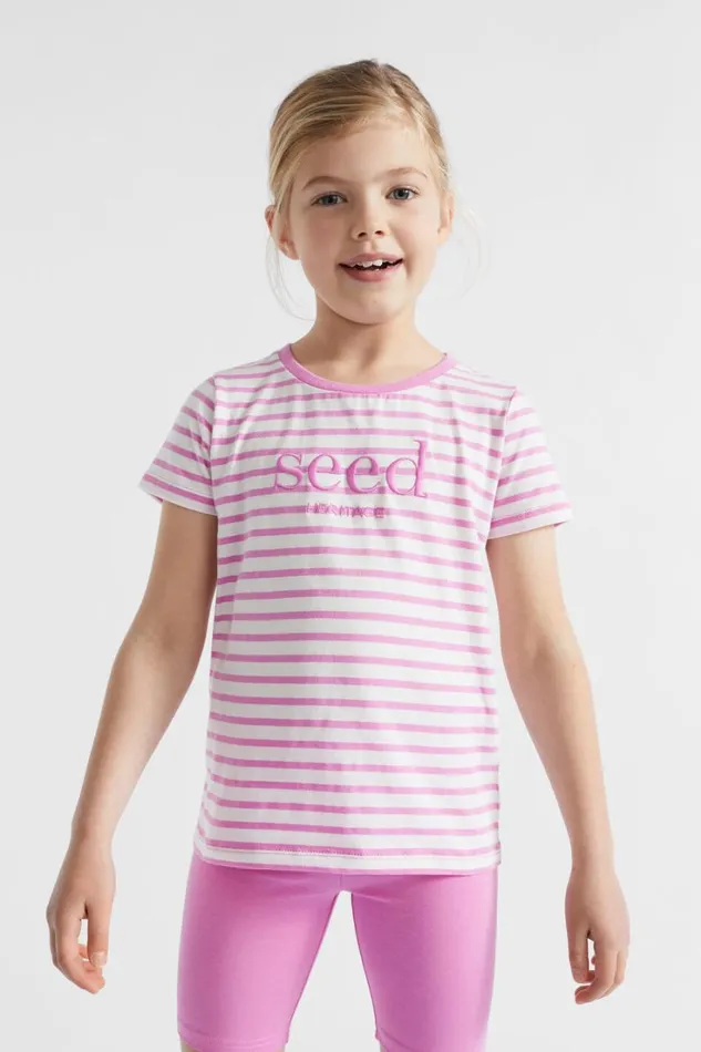 TShirts and Tops GirlBoy Seed Heritage Core Logo Tee Lily Stripe