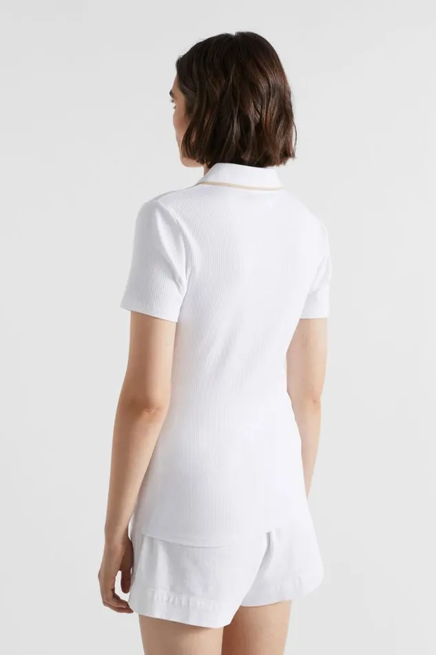 TShirts and Tops Woman Seed Heritage Collared Zip Thru Top Whisper White