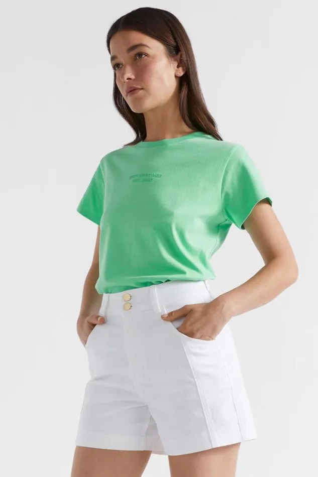 TShirts and Tops Woman Seed Heritage Logo Printed Crew Tee Key Lime