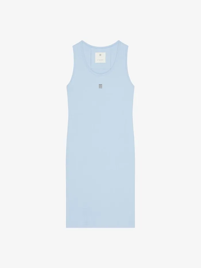 Tank Dress In Cotton With 4g Detail Sky Blue Women Givenchy Dresses