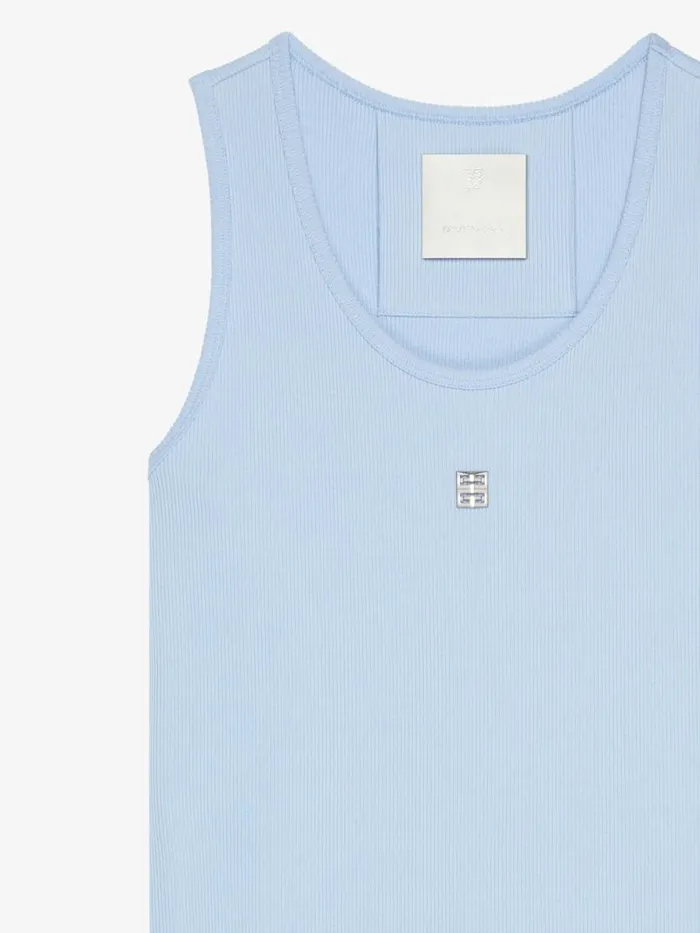 Tank Dress In Cotton With 4g Detail Sky Blue Women Givenchy Dresses
