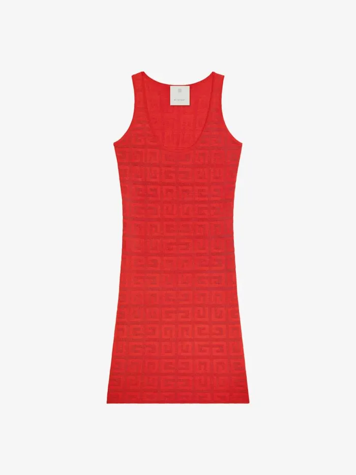 Tank Top Dress In 4g Jacquard Red Women Givenchy Dresses