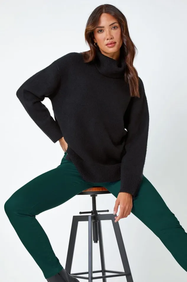 Teal 31039 Denim Stretch Elastic Waist Jegging Women Roman Trousers