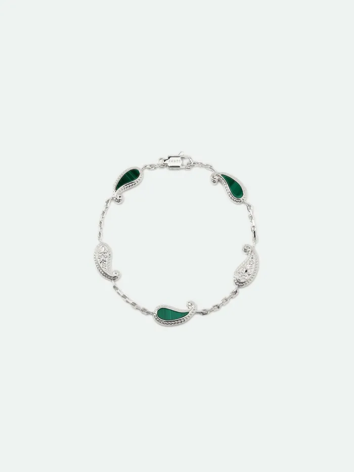 TEARS OF JOY BRACELET 14K WHITE GOLDMALACHITE Unisex Rhude Jewelry