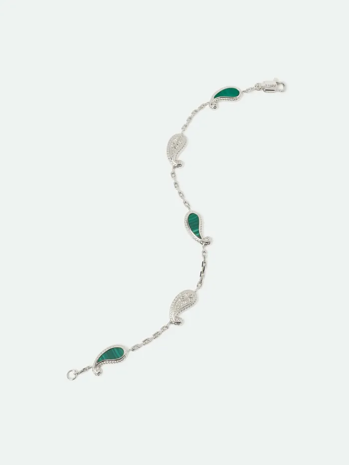 TEARS OF JOY BRACELET 14K WHITE GOLDMALACHITE Unisex Rhude Jewelry