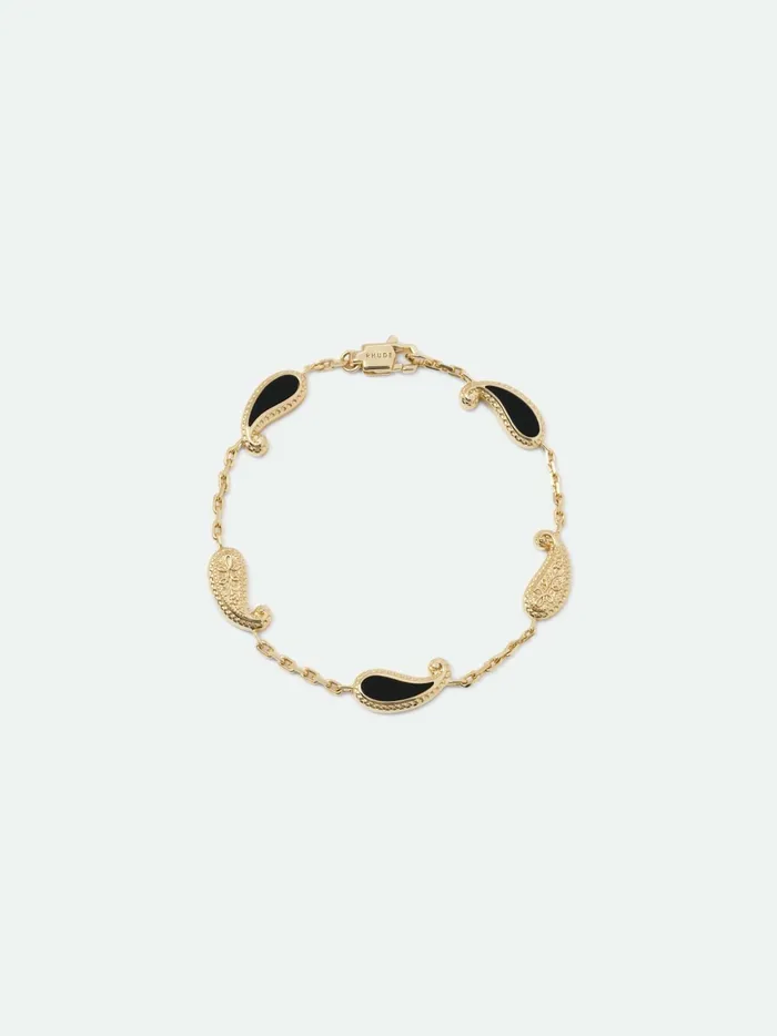 TEARS OF JOY BRACELET 14K YELLOW GOLDONYX Unisex Rhude Jewelry