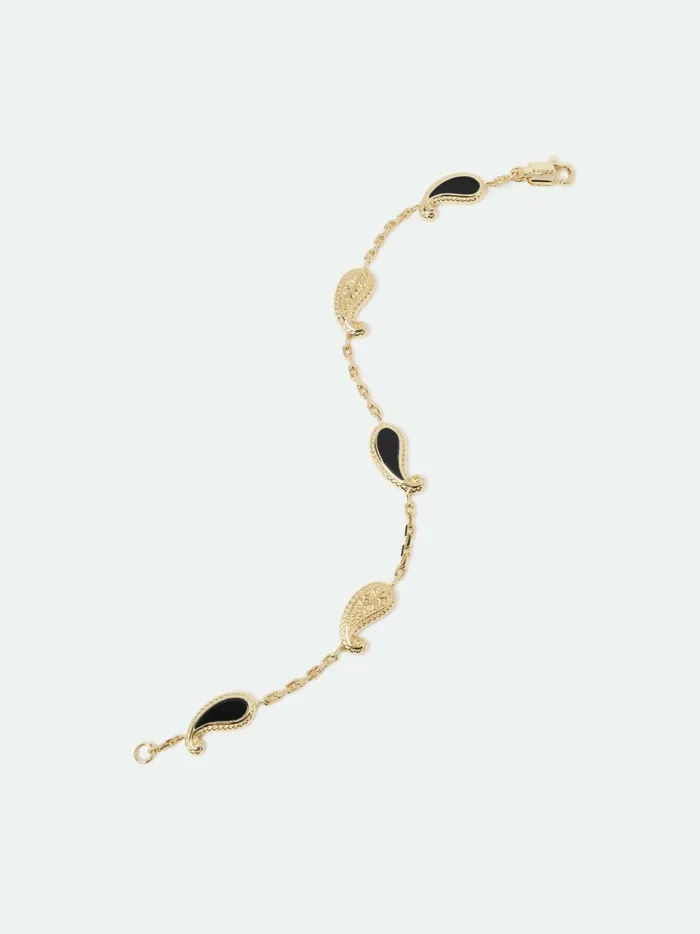 TEARS OF JOY BRACELET 14K YELLOW GOLDONYX Unisex Rhude Jewelry