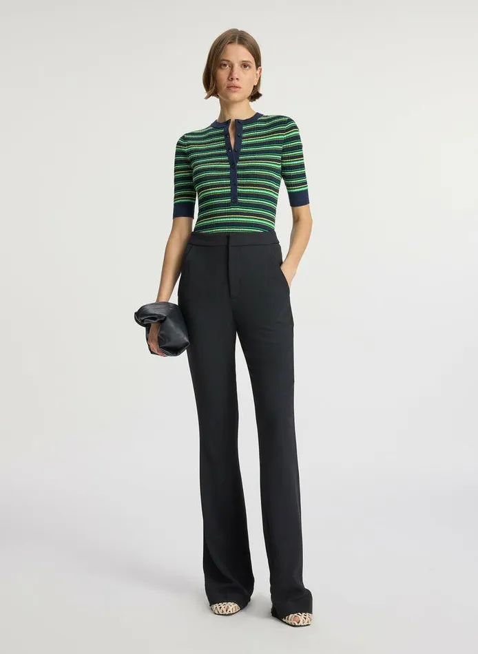 Tees and Tanks Women ALC Fisher Fine Cotton Knit Top Navygreen Multi Tees and Tanks Women ALC Fisher Fine Cotton Knit Top Navygreen Multi