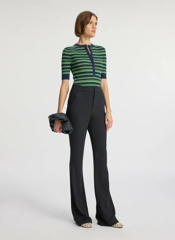 Tees and Tanks Women ALC Fisher Fine Cotton Knit Top Navygreen Multi Tees and Tanks Women ALC Fisher Fine Cotton Knit Top Navygreen Multi