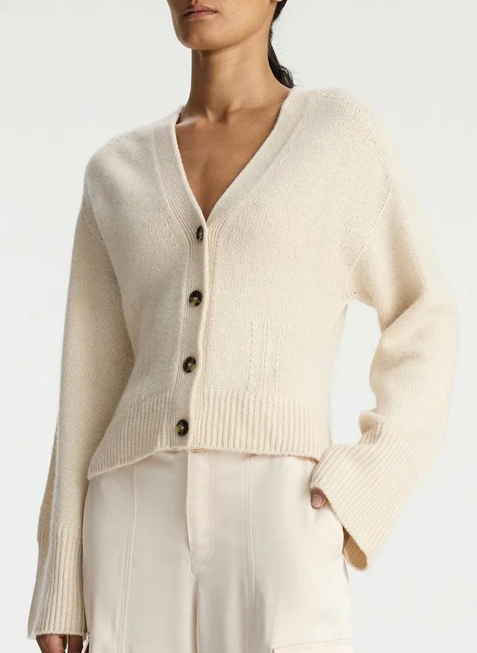Tees and Tanks Women ALC Henry Cashmere Cardigan Wheat Tees and Tanks Women ALC Henry Cashmere Cardigan Wheat