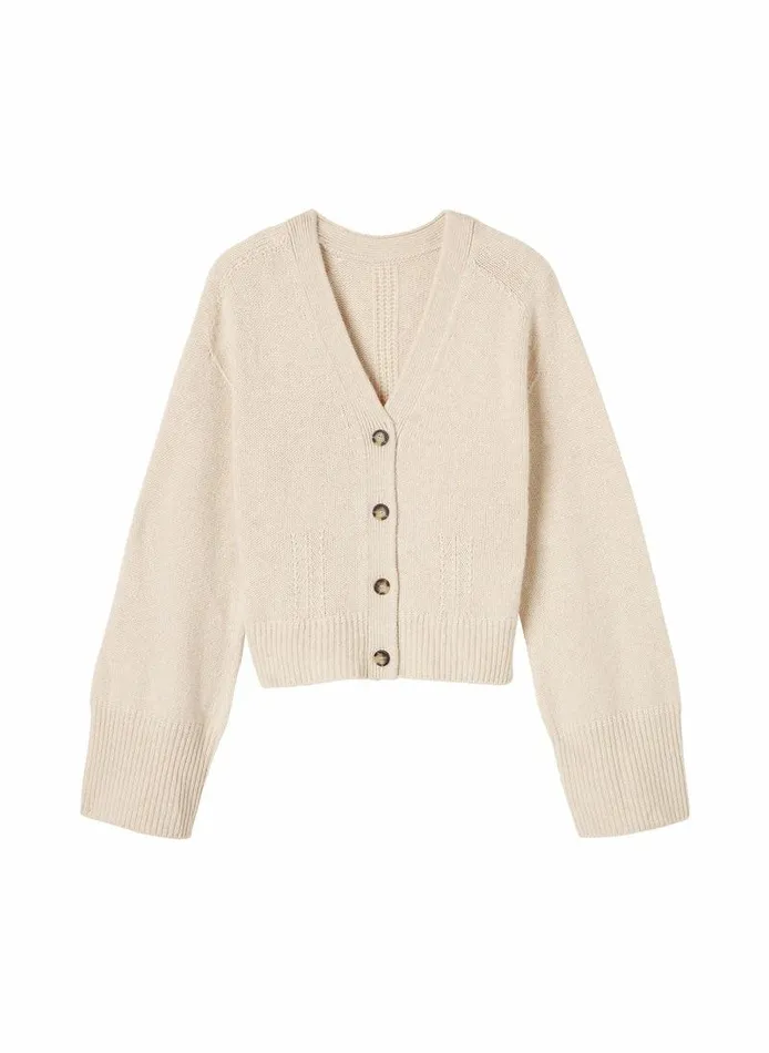 Tees and Tanks Women ALC Henry Cashmere Cardigan Wheat Tees and Tanks Women ALC Henry Cashmere Cardigan Wheat