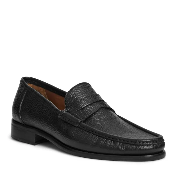 Tonio Slip On Loafer Black Cervo Leather Men Bruno Magli Casual Shoes