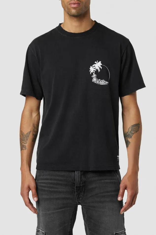 Tops and Sweaters Men Hudson Jeans Vintage Tee Black Palm