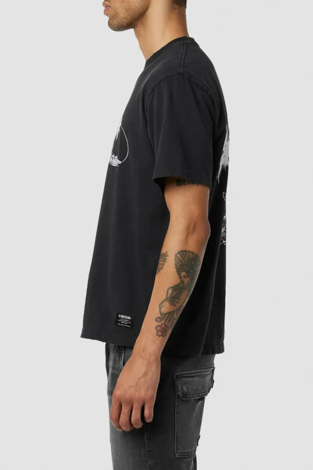 Tops and Sweaters Men Hudson Jeans Vintage Tee Black Palm Tops and Sweaters Men Hudson Jeans Vintage Tee Black Palm