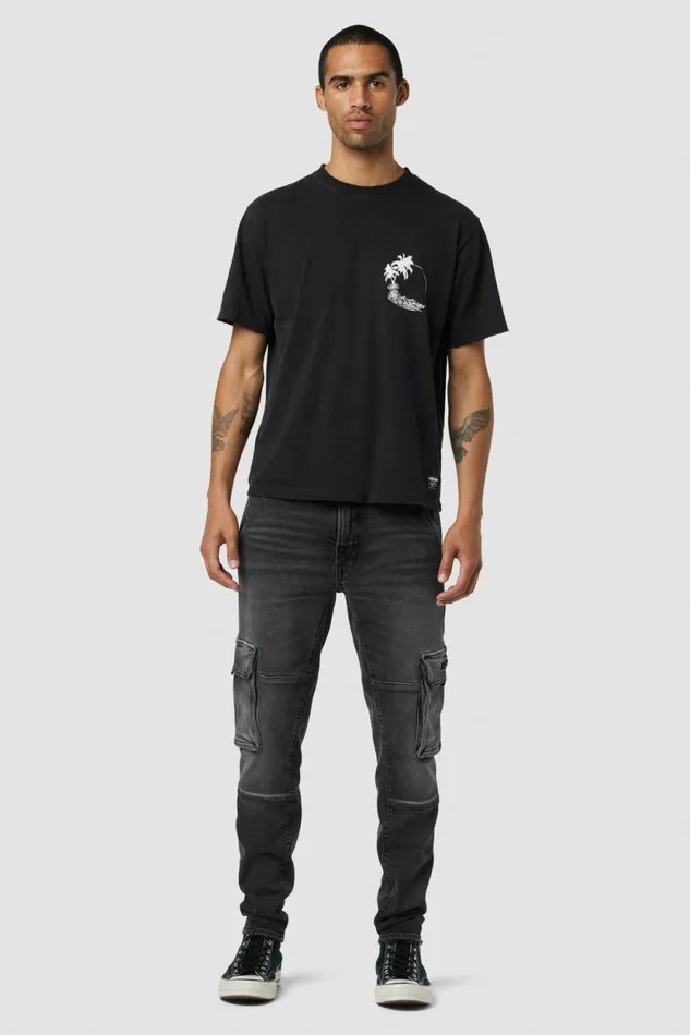 Tops and Sweaters Men Hudson Jeans Vintage Tee Black Palm Tops and Sweaters Men Hudson Jeans Vintage Tee Black Palm