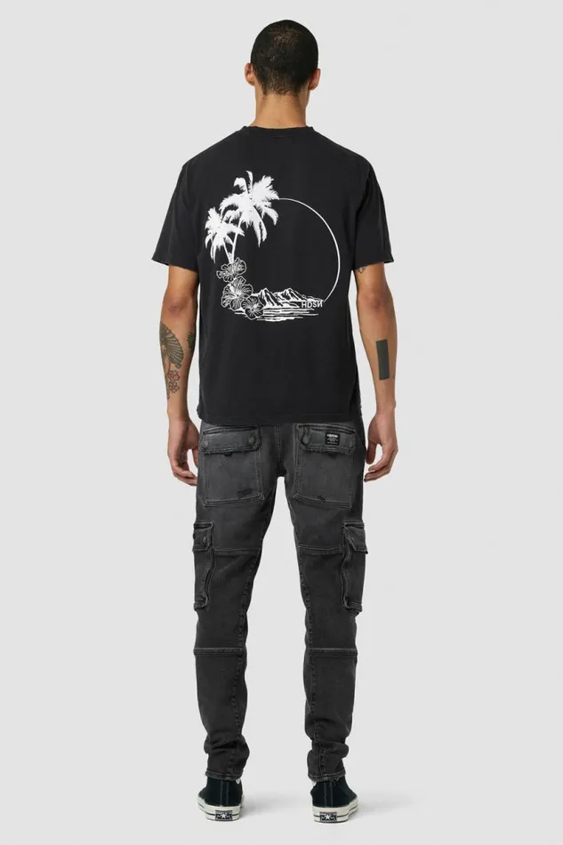 Tops and Sweaters Men Hudson Jeans Vintage Tee Black Palm Tops and Sweaters Men Hudson Jeans Vintage Tee Black Palm