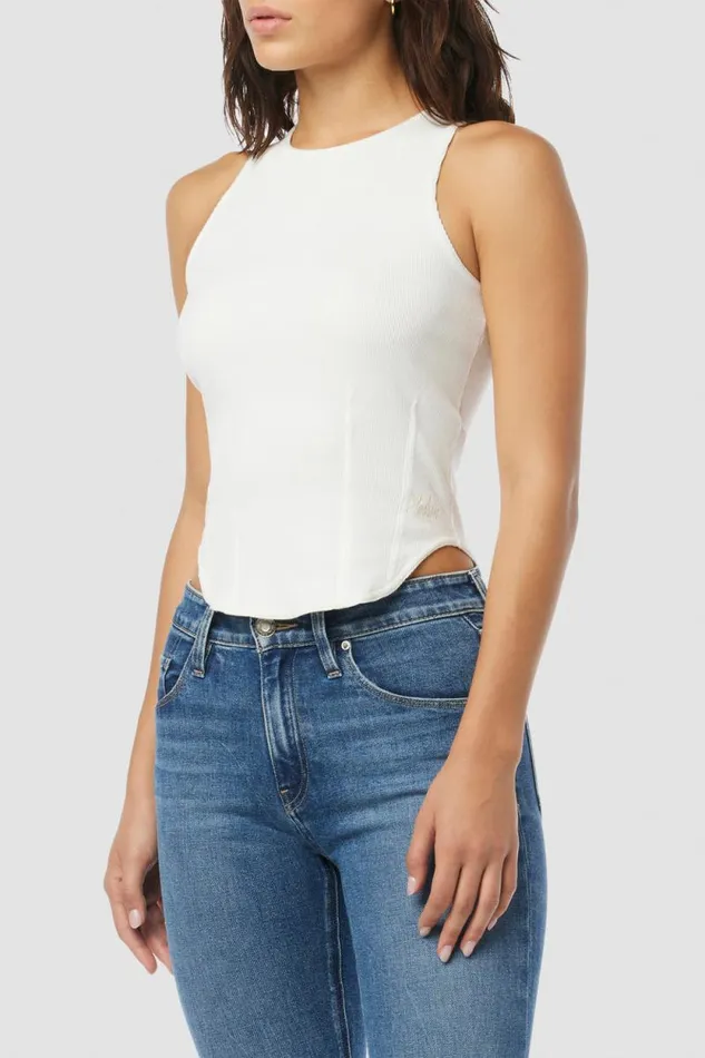 Tops and Sweaters Women Hudson Jeans Eco Darted Tank White Tops and Sweaters Women Hudson Jeans Eco Darted Tank White
