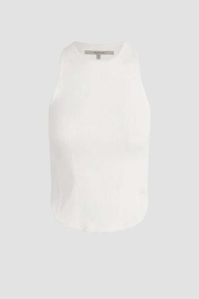 Tops and Sweaters Women Hudson Jeans Eco Darted Tank White Tops and Sweaters Women Hudson Jeans Eco Darted Tank White