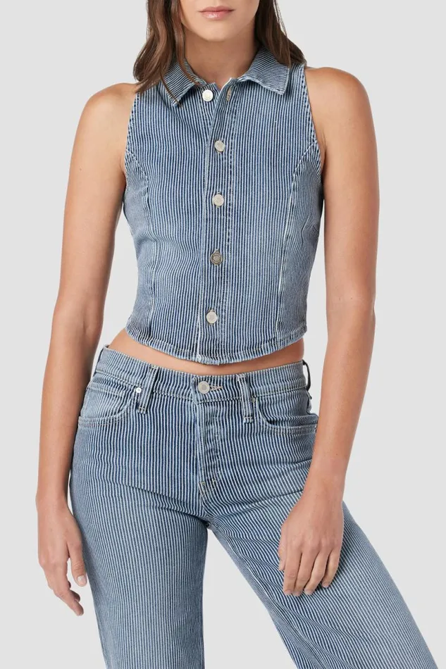 Tops and Sweaters Women Hudson Jeans Halter Vest Railroad Stripe