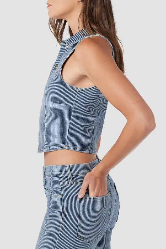 Tops and Sweaters Women Hudson Jeans Halter Vest Railroad Stripe Tops and Sweaters Women Hudson Jeans Halter Vest Railroad Stripe