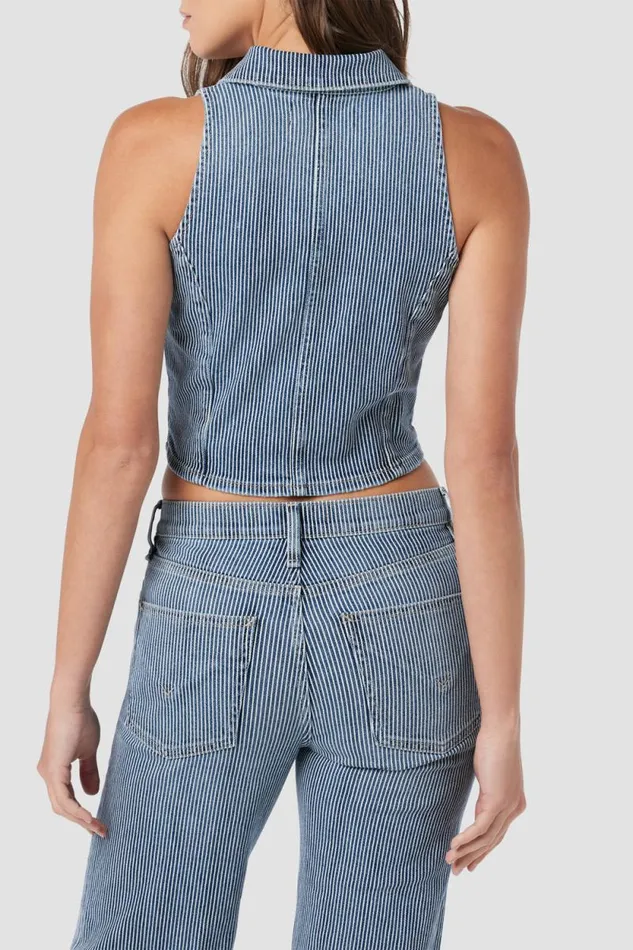 Tops and Sweaters Women Hudson Jeans Halter Vest Railroad Stripe Tops and Sweaters Women Hudson Jeans Halter Vest Railroad Stripe