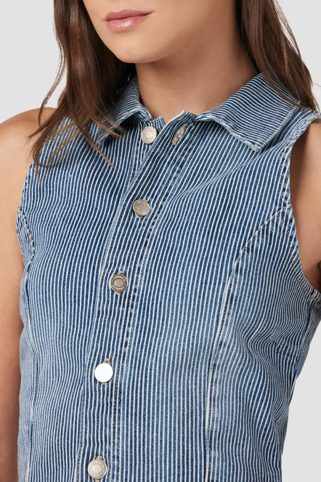 Tops and Sweaters Women Hudson Jeans Halter Vest Railroad Stripe Tops and Sweaters Women Hudson Jeans Halter Vest Railroad Stripe