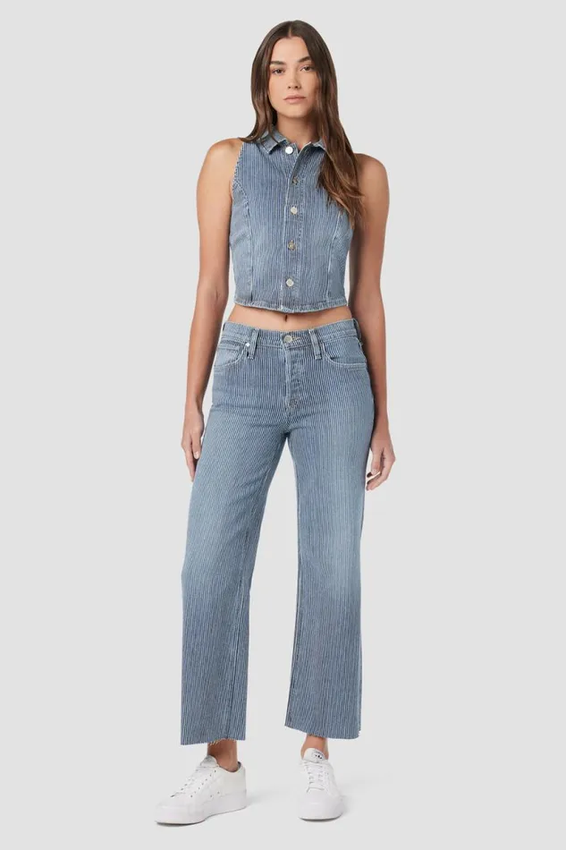 Tops and Sweaters Women Hudson Jeans Halter Vest Railroad Stripe Tops and Sweaters Women Hudson Jeans Halter Vest Railroad Stripe