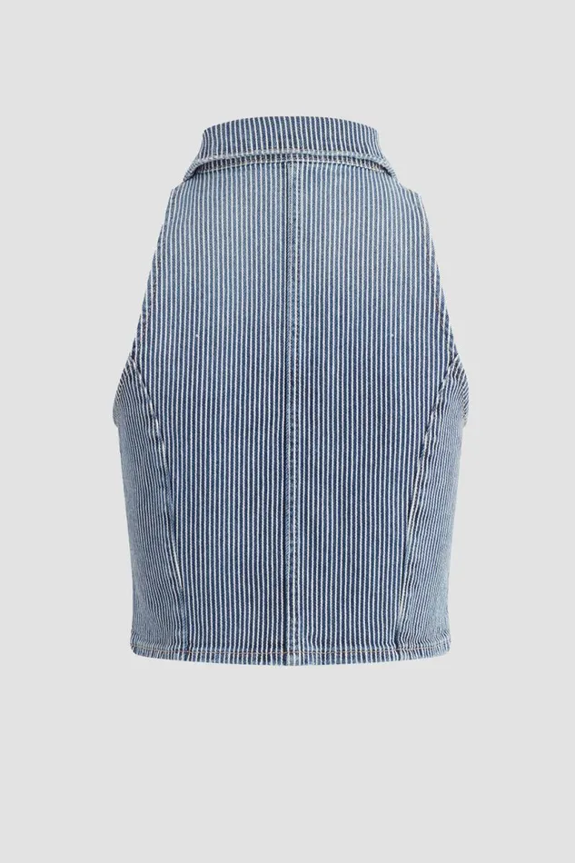 Tops and Sweaters Women Hudson Jeans Halter Vest Railroad Stripe Tops and Sweaters Women Hudson Jeans Halter Vest Railroad Stripe