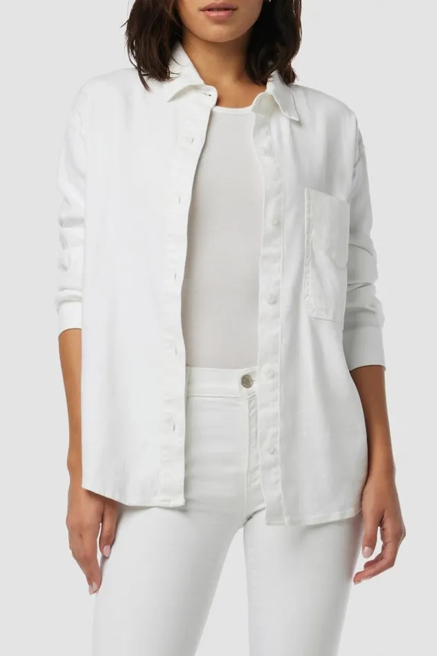 Tops and Sweaters Women Hudson Jeans Oversized Button Down Shirt White