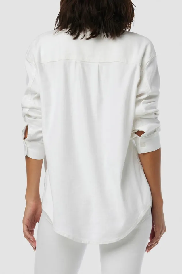 Tops and Sweaters Women Hudson Jeans Oversized Button Down Shirt White Tops and Sweaters Women Hudson Jeans Oversized Button Down Shirt White