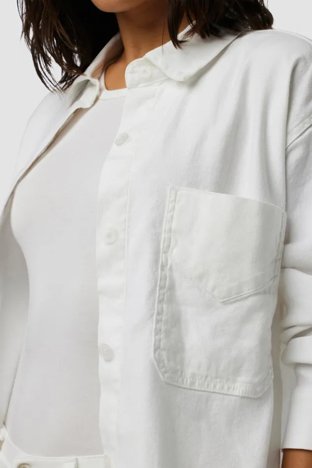 Tops and Sweaters Women Hudson Jeans Oversized Button Down Shirt White Tops and Sweaters Women Hudson Jeans Oversized Button Down Shirt White