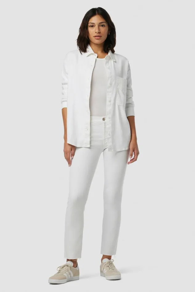 Tops and Sweaters Women Hudson Jeans Oversized Button Down Shirt White Tops and Sweaters Women Hudson Jeans Oversized Button Down Shirt White
