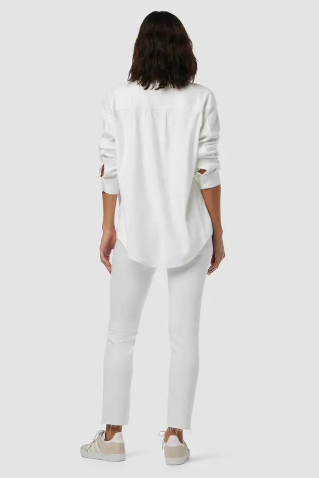 Tops and Sweaters Women Hudson Jeans Oversized Button Down Shirt White Tops and Sweaters Women Hudson Jeans Oversized Button Down Shirt White