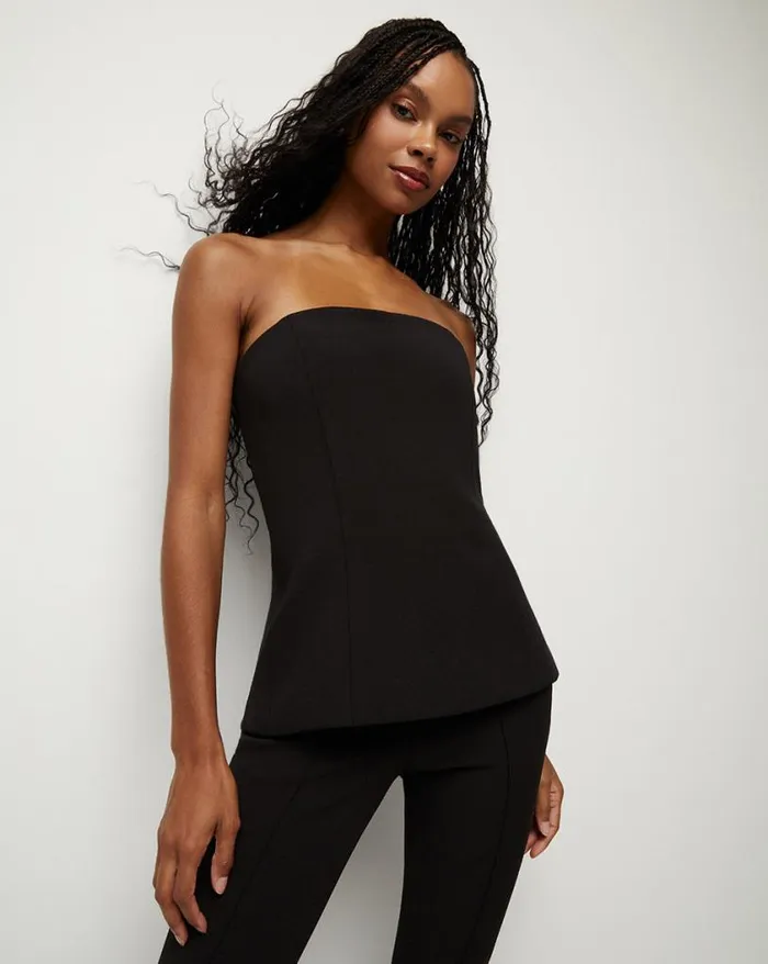 Tops and Tees Shop Veronica Beard Astrid Strapless Top Black