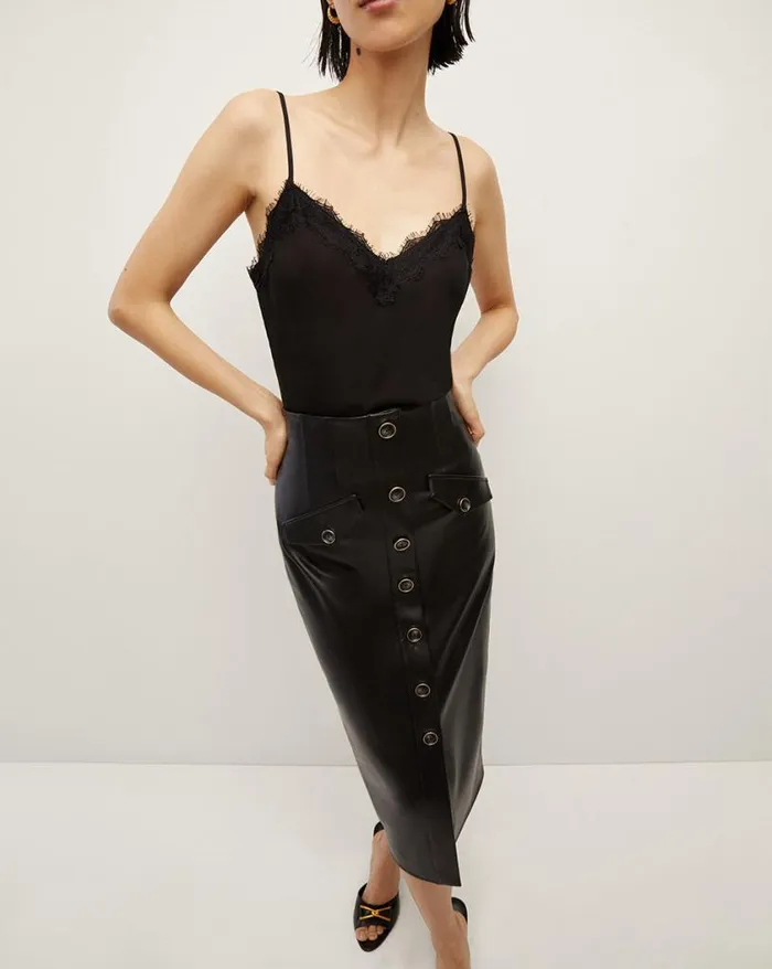 Tops and Tees Shop Veronica Beard Ciarlo LaceTrim Top Black