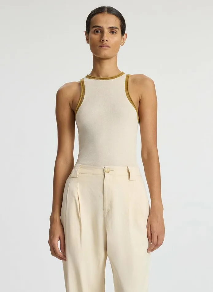 Tops Women ALC Nelly Contrast Trim Knit Tank Buttercream